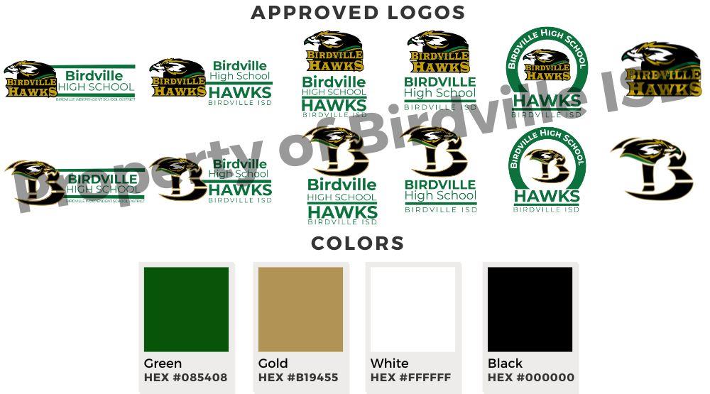 Birdville ISD logos and approved colors. Contact district for logos and details. 